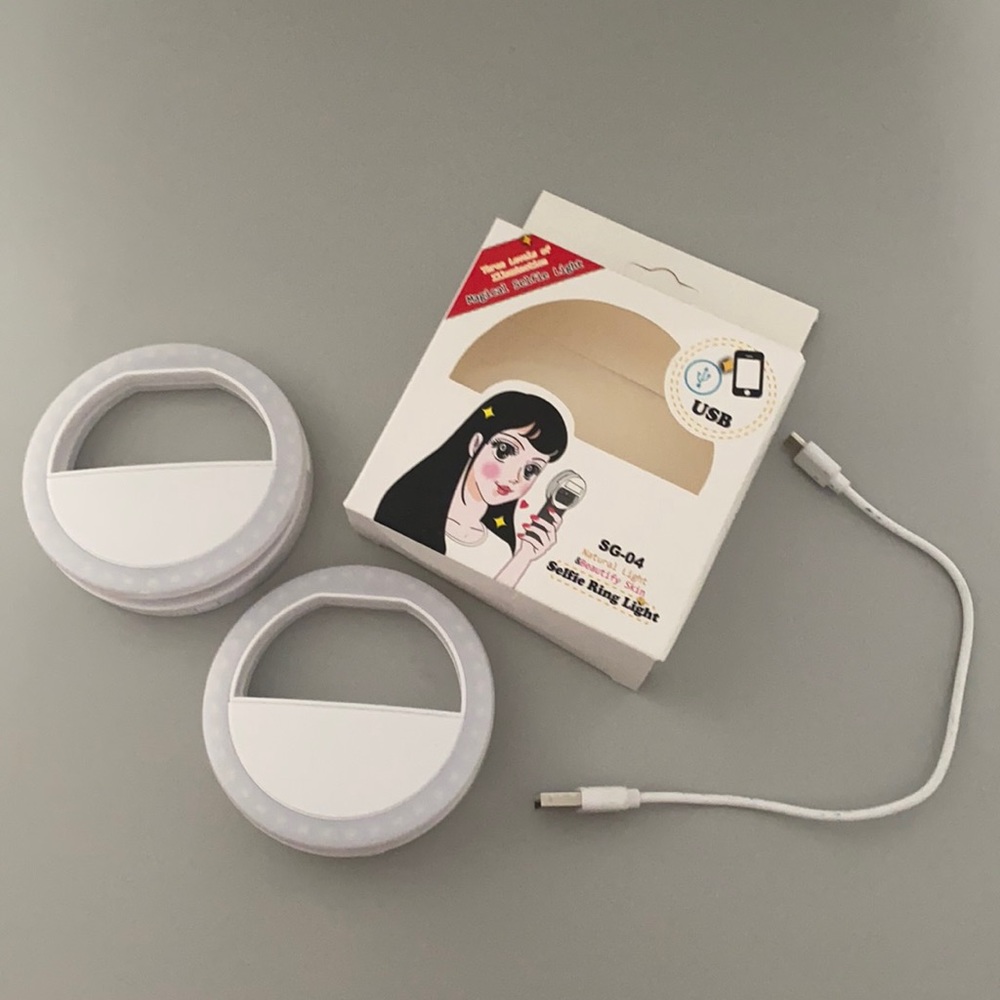 TWO EUC selfie clip on ring lights iPhone/laptop